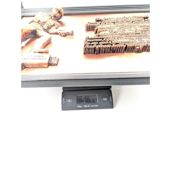 Policeman 3D Copper Art "to Serve and Protect" Quote Prayer Large 22"x16" Framed - Picture 13 of 13